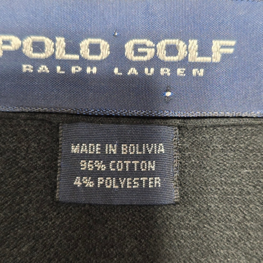 Polo Golf Ralph‎ Lauren Polo Shirt Mens Large Black Textured Knit Red Pony - Picture 4 of 9